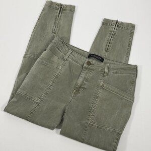 Utility Cargo Liverpool Olive Green Skinny Ankle Zip Pants Size